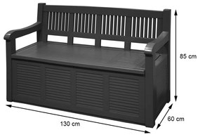 DekorStyle Záhradná lavica s úložným priestorom- ČIERNA