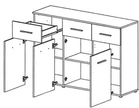 Sconto Komoda ALVA 06 biela/dub canyon