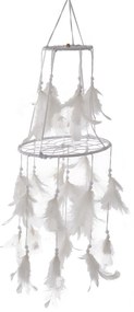 InDecor Bavlnený lapač snov s pierkami biela, 15 x 52 cm
