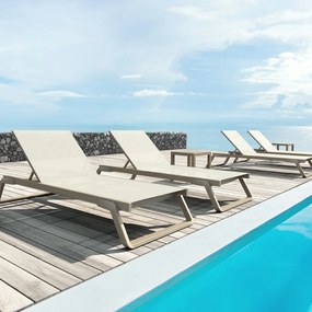 TROPIC záhradné lehátko taupe/taupe