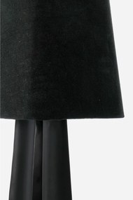 Čierna kovová stolová lampa s textilným tienidlom (výška 61 cm) Tripura – Bizzotto