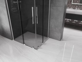 Mexen Velar L Duo, sprchový kút s posuvnými dverami 90 x 80 cm, 8mm šedé sklo, chrómová, 871-090-080-02-43-01