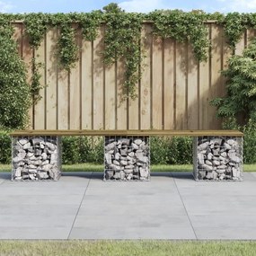 Záhradná lavička gabiónový dizajn 203x44x42 cm impreg. borovica 834343