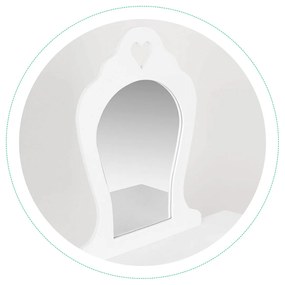 Veľký detský toaletný stolík so zrkadlom, White