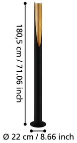 Eglo 39759 - LED Stojacia lampa PREBONE 1xGU10/4,7W/230V čierna/zlatá