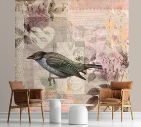 Gario Fototapeta Vták s jemnými akcentmi ružovej v pozadí - Andrea Haase Materiál: Vliesová, Rozmery: 100 x 100 cm