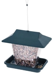 Závesné kŕmidlo pre vtáky Harry, 18x20x14 cm, plast, zelená