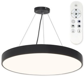 TOP-LIGHT Závesné LED osvetlenie METAL 60CZ RC, 60W, teplá biela-studená biela, 60cm, okrúhle, čierne