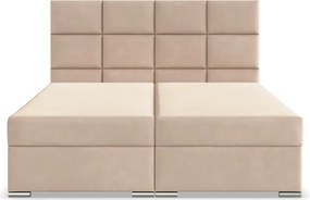 Manželská posteľ CALVI Velvet 140×200 cm béžová