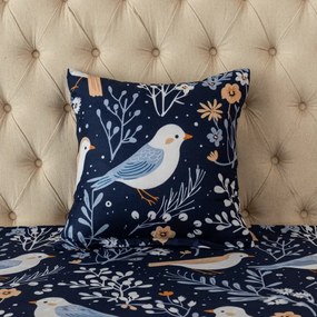 Obliečka na vankúš z mikrovlákna DENIM BIRDS 45x45 cm, modrá