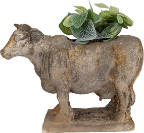Šedý antik dekoračný kvetináč Cow Brocante - 36*15*28 cm