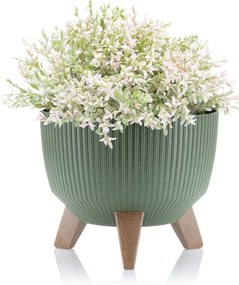 PLASTOVÝ KVETINÁČ ROSA LINEA ECO 15X24 CM ZELENÁ