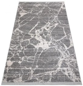 Moderný koberec REBEC strapce 51186B Mramor  krémovo/ sivý