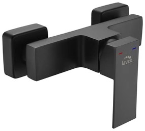 Laveo Kvadrato, sprchová batéria nástenná h-120, čierna, LAV-BLQ_740D