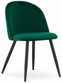 Stolička BELLO - zelený zamat / čierne nohy