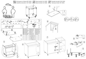Dolná kuchynská skrinka pre zabudovanie drezu VITO - 60x82x52 cm - šedá lesklá