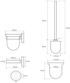 Sapho Sapho, X-STEEL WC kefa závesna, mliečne sklo, nerez mat, XS301
