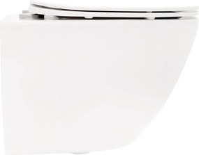 Závesná WC misa so SoftClose sedadlom REA CARLO MINI FLAT, biela