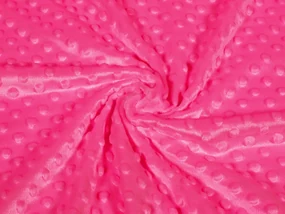 Biante Detské posteľné obliečky do postieľky Minky 3D bodky MKP-009 Fuchsiové Do postieľky 90x130 a 40x60 cm