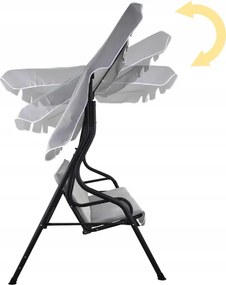 Garden Line ZÁHRADNÁ HOJDAČKA 170 x 110 x 153 cm ŠEDÁ BEZ OPIERKY NA NOHY. S DRŽIAKOM NA POHÁRE