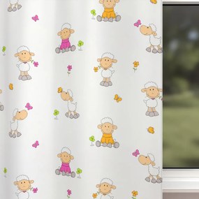 Biante Detský bavlnený záves Sandra SA-728 Veselé ovečky na bielom 150x220 cm