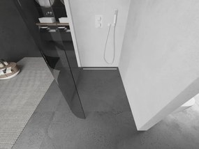 Mexen Kioto L, sprchová zástena Walk-In 110 x 200 cm, 8mm číre sklo, biely profil, 800-110-103-20-06