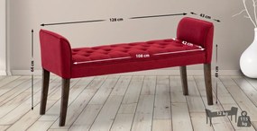 Lavica Cleopatra Chaiselongue látka, nohy antik tmavé - Červená