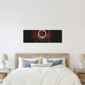 Obraz - čiary v tuneli (s hodinami) (90x30 cm)