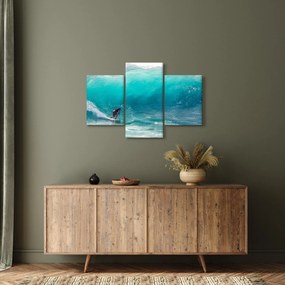 Obraz surferov vo vlnách (90x60 cm)