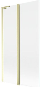 Mexen Mist L, 2-krídlová vaňová zástena 100 x 150 cm, číre sklo, zlatý matný profil, 8A9L-100-011-55-00