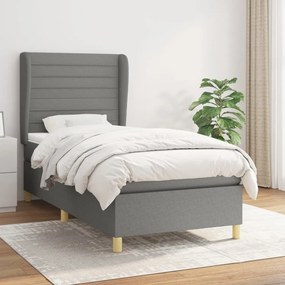 Boxspring posteľ s matracom tmavosivá 90x200 cm látka 3128574