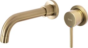 Rea Lungo Long, podomietková umývadlová batéria + BOX, zlatá matná, REA-B4109