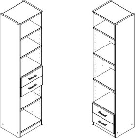 Vysoký regál so zásuvkami Liverpool, dub