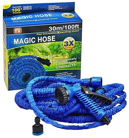 Flexibilná hadica s rozprašovačom Magic Hose - 30 m - modrá