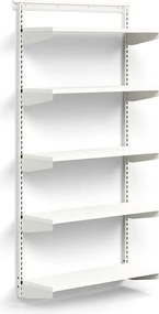 Nástenný regál RELY, základná sekcia, laminátové police, 1800x900x300 mm, biela