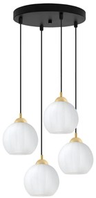 Závesné svietidlo Costa, 4x biele sklenené tienidlo, b/g, o