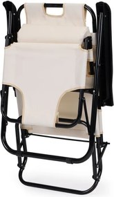 Ležadlo s opierkou hlavy, skladacia konštrukcia, béžové