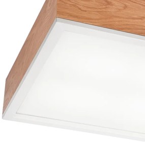 Stropné svietidlo OAK SQUARE 4xE27/15W/230V 39x39 cm dub/biela