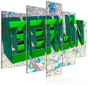 Artgeist Obraz - Green Berlin (5 Parts) Wide Veľkosť: 100x50, Verzia: Premium Print