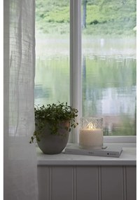 Biela LED vosková sviečka v skle Star Trading Flamme Romb, výška 12,5 cm