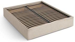 Svetlohnedá čalúnená dvojlôžková posteľ s úložným priestorom/bez čela s roštom 180x200 cm Susan – Micadoni