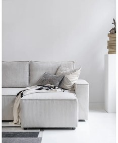 Biela menčestrová rozkladacia rohová pohovka (variabilná) Brave Dave – Miuform