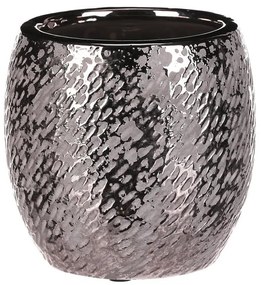 Keramický obal na kvetináč Silver pr. 14cm, strieborná