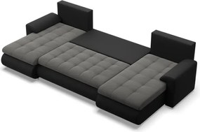 Sedacia súprava FORESTA ULL v tvare U tmavosivá / čierna