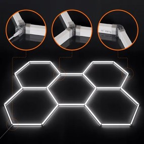 LED stmievateľné stropné svietidlo HEXAGON LED/192W/85-265V 5000K CRI 90 IP54 biela
