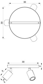 Bodové svietidlo BELLO 2xGU10/8W/230V čierna