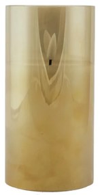 DECOLED LED svíčka ve skle, 7,5 x 12,5 cm, zlatá