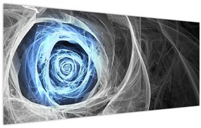 Obraz - Abstraktné ruže modrá (120x50 cm)