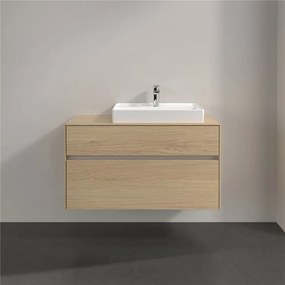 VILLEROY &amp; BOCH Collaro závesná skrinka pod umývadlo na dosku (umývadlo vpravo), 2 zásuvky, 1000 x 500 x 548 mm, Nordic Oak, C01800VJ