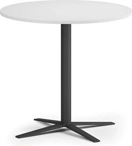 Konferenčný stolík AURA, priemer 60 cm, čierna podnož, biela